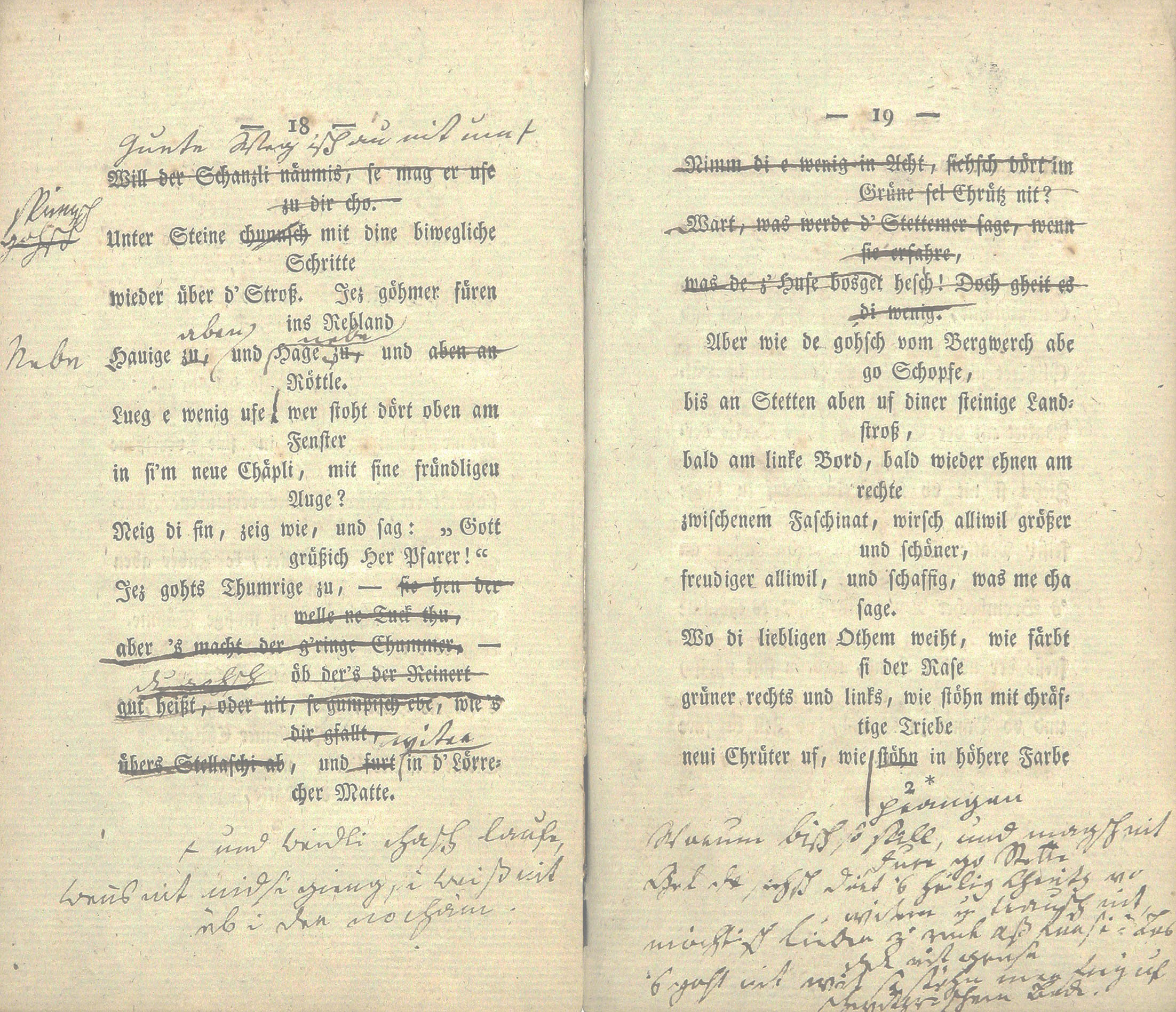 Ausschnitt aus einer Hebel-Handschrift