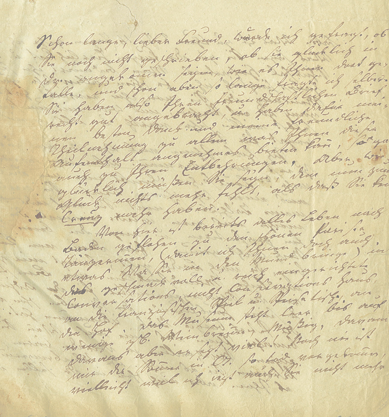 Ausschnitt aus einer Hebel-Handschrift